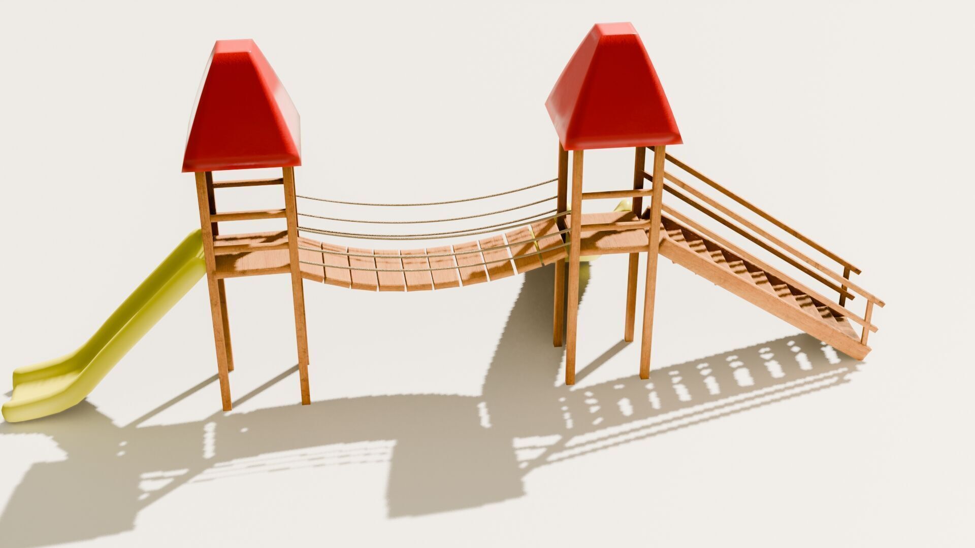 Playground castle with a slide Low-poly 3D model_24