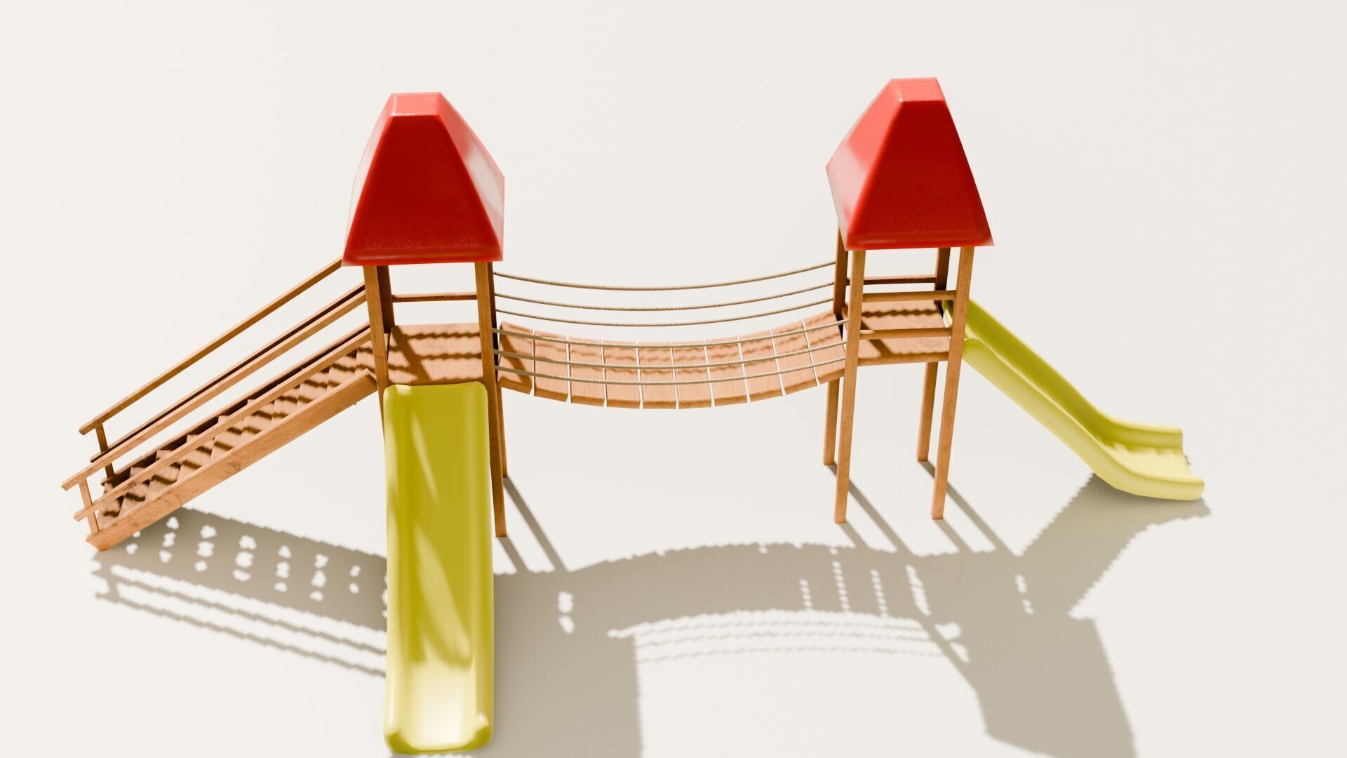 Playground castle with a slide Low-poly 3D model_16