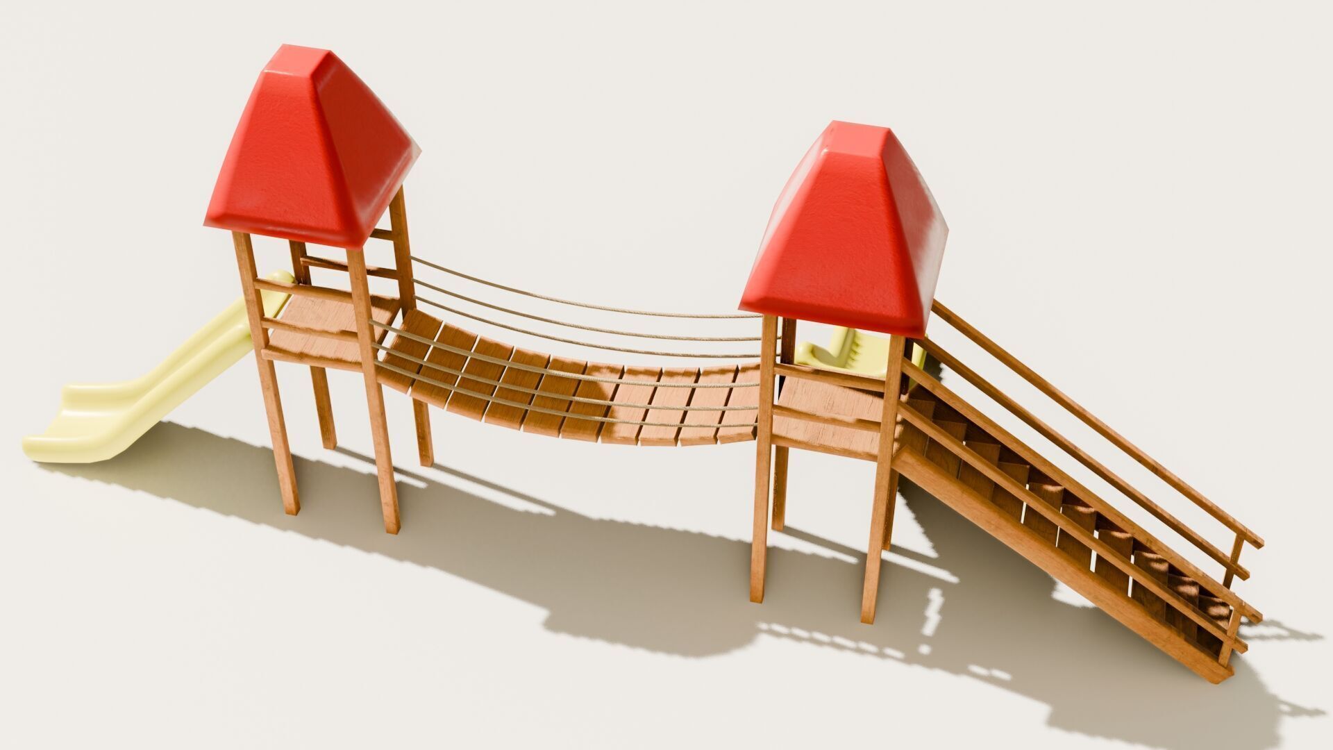 Playground castle with a slide Low-poly 3D model_10
