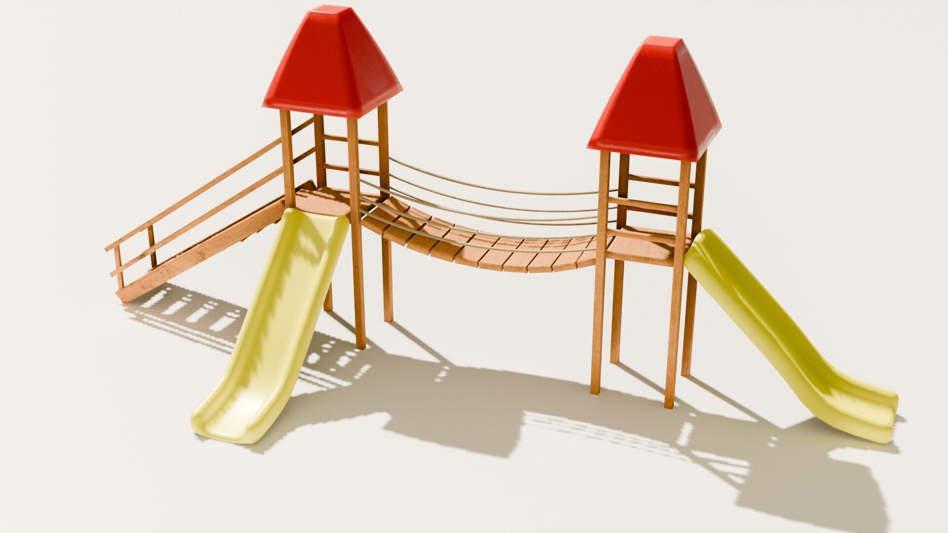 Playground castle with a slide Low-poly 3D model_28