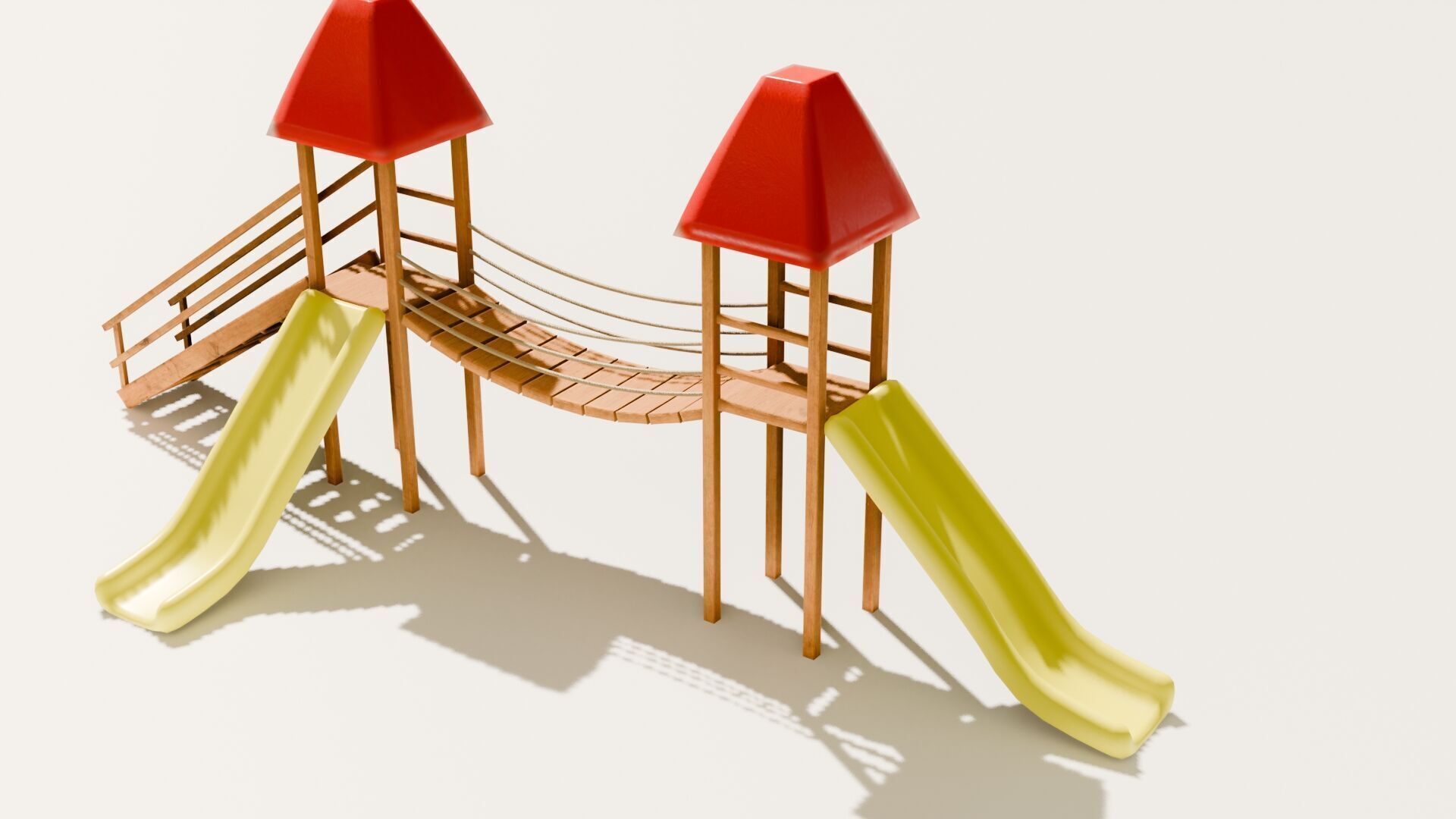 Playground castle with a slide Low-poly 3D model_27