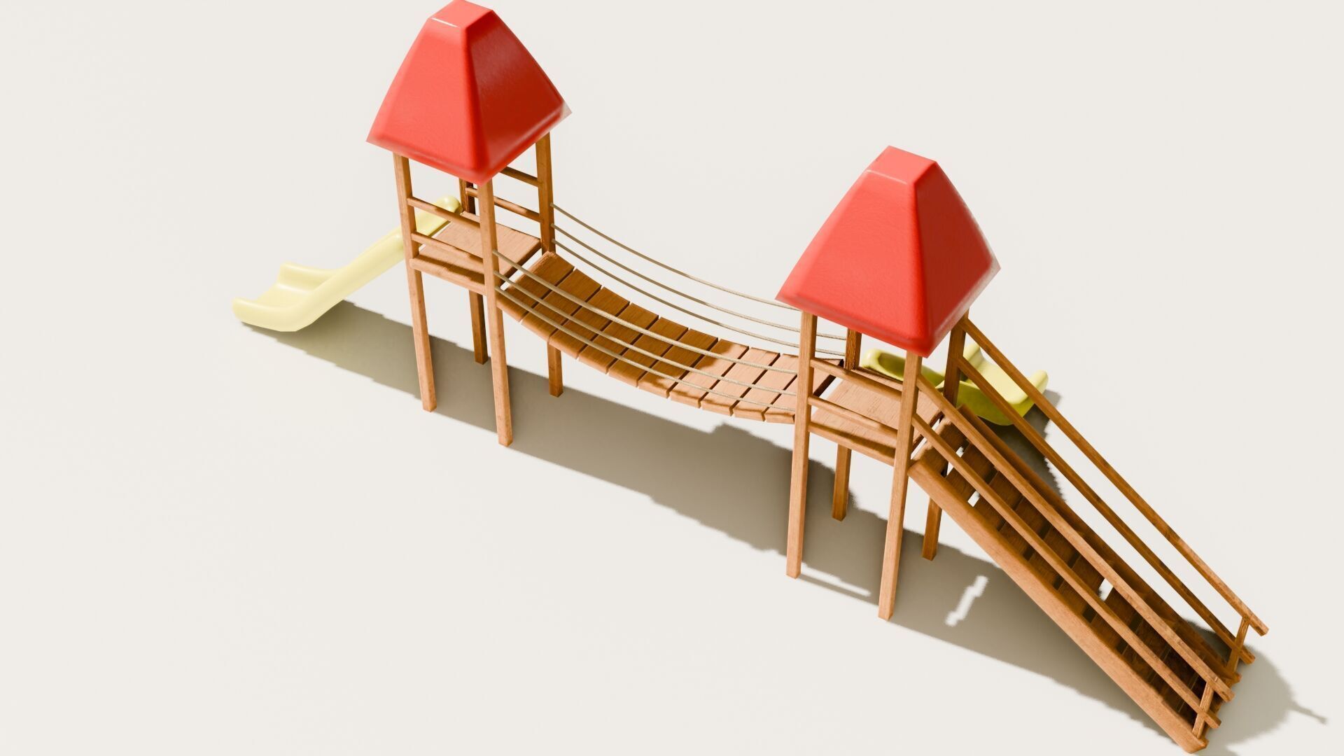 Playground castle with a slide Low-poly 3D model_11