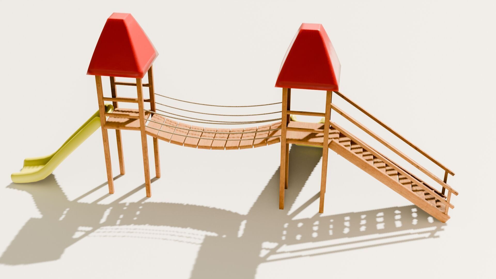 Playground castle with a slide Low-poly 3D model_23