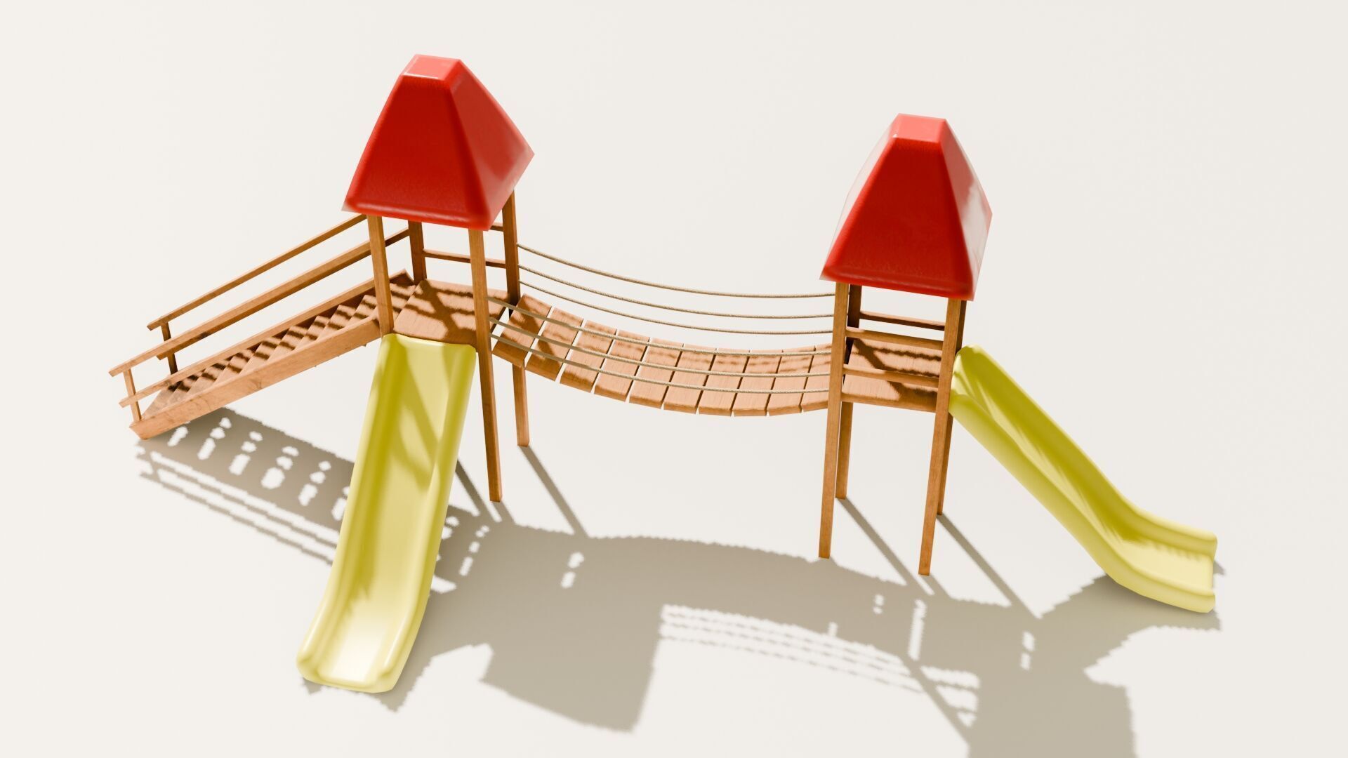 Playground castle with a slide Low-poly 3D model_14