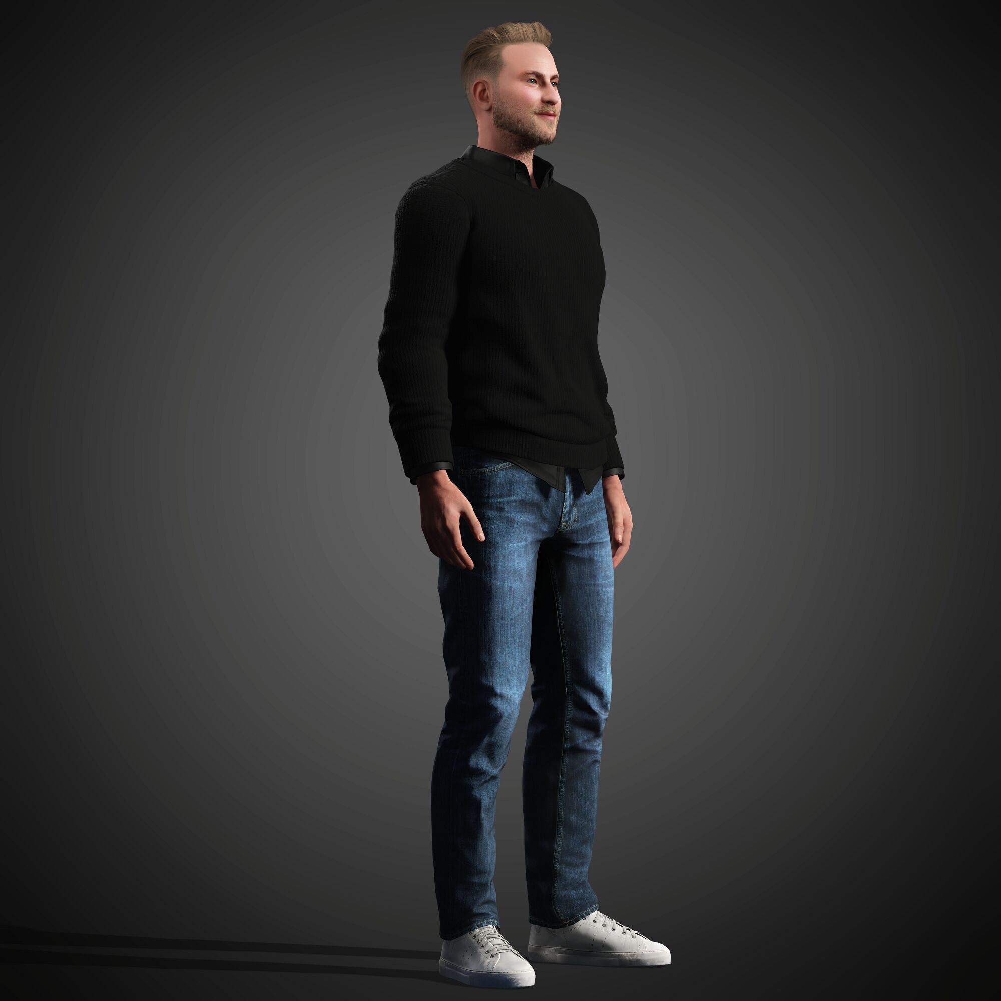 Cameron Fuller Character Low-poly 3D model_11