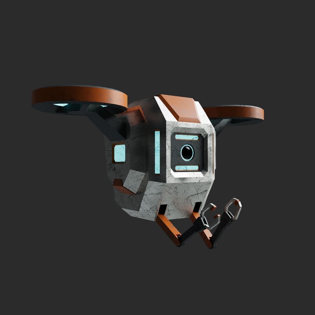 Sci-Fi drone model Low-poly 3D model_2
