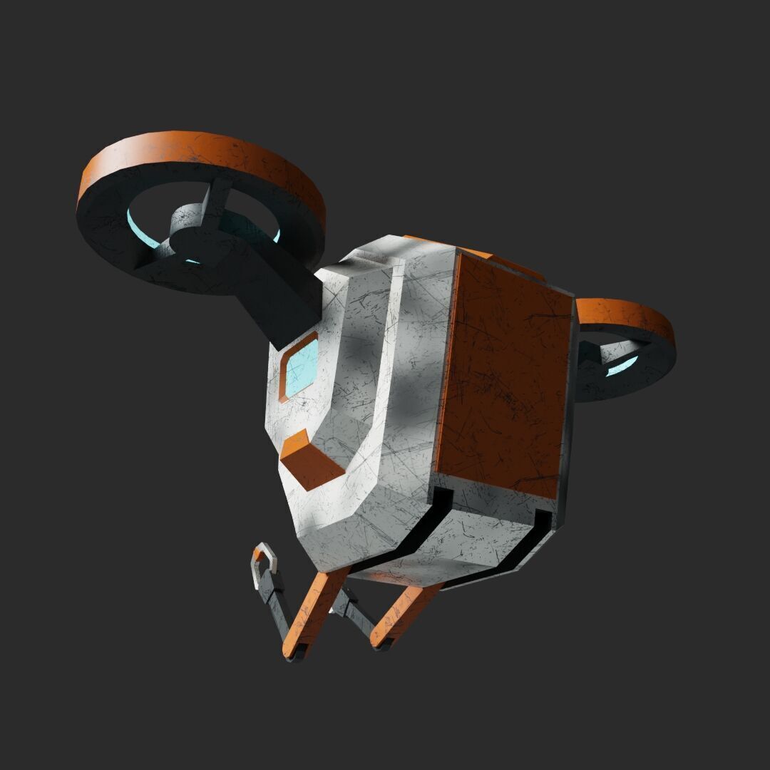 Sci-Fi drone model Low-poly 3D model_3
