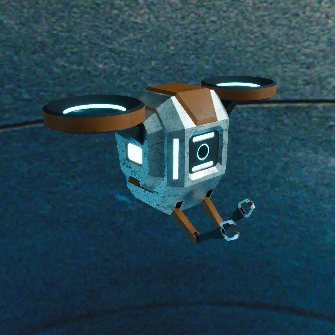 Sci-Fi drone model Low-poly 3D model_0