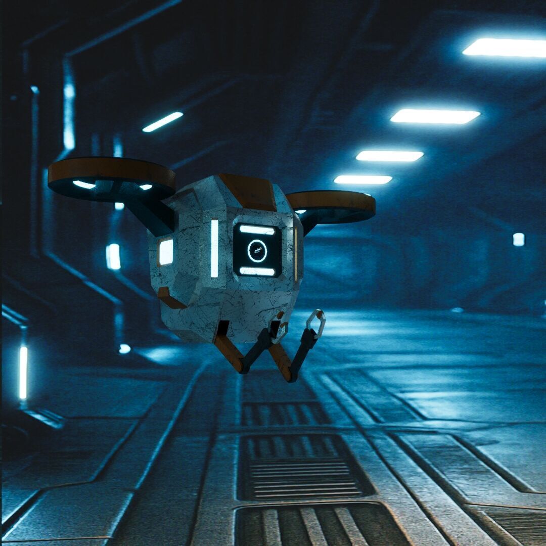Sci-Fi drone model Low-poly 3D model_4