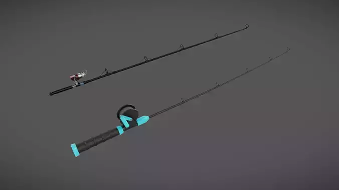 Fishing Rods Low-poly 3D model