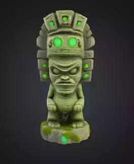 Stylized Mayan Alien Statue