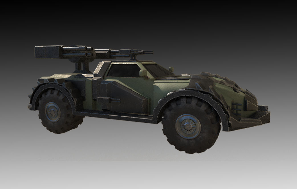 Road Rampage Car 3 Low-poly 3D model_1