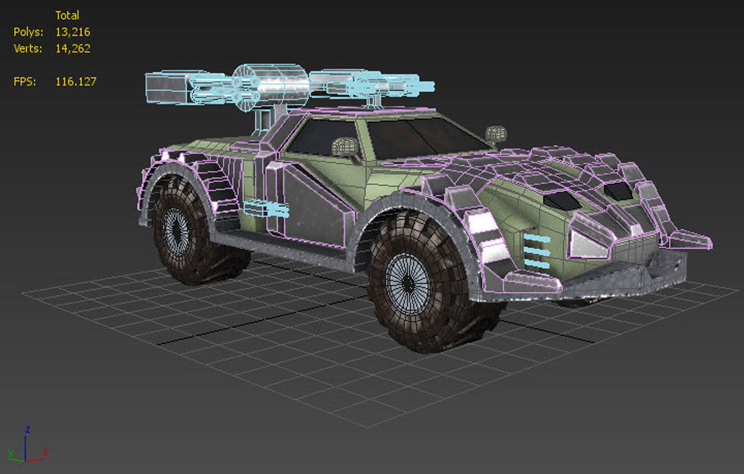 Road Rampage Car 3 Low-poly 3D model_6