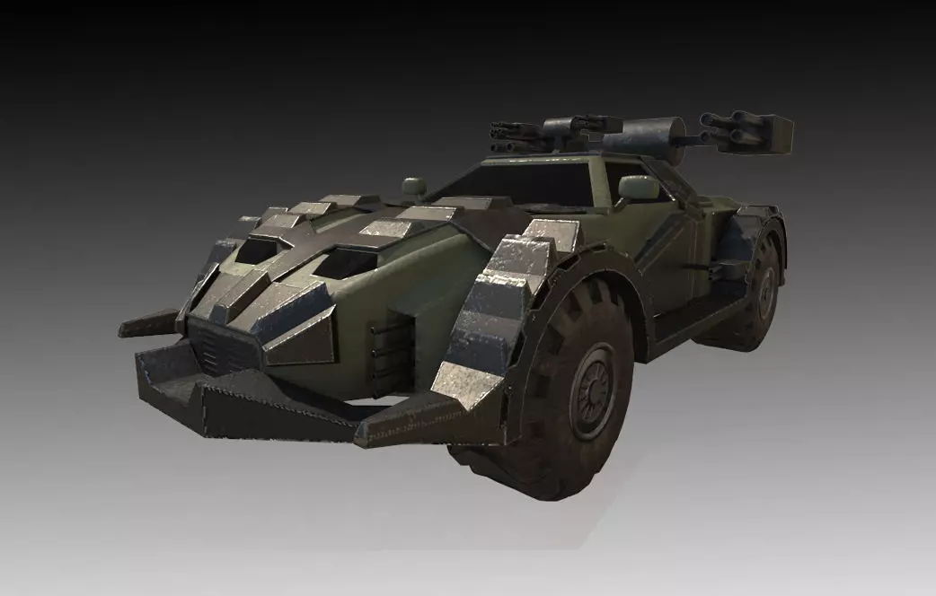 Road Rampage Car 3 Low-poly 3D model_0