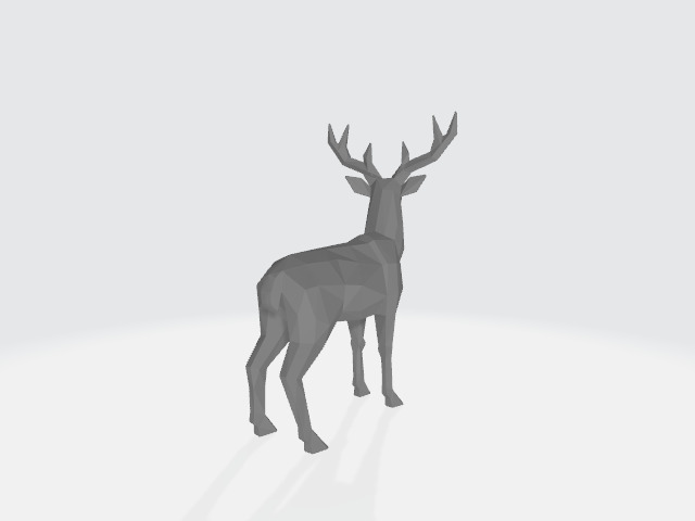 Low Poly Deer 3D print model_3