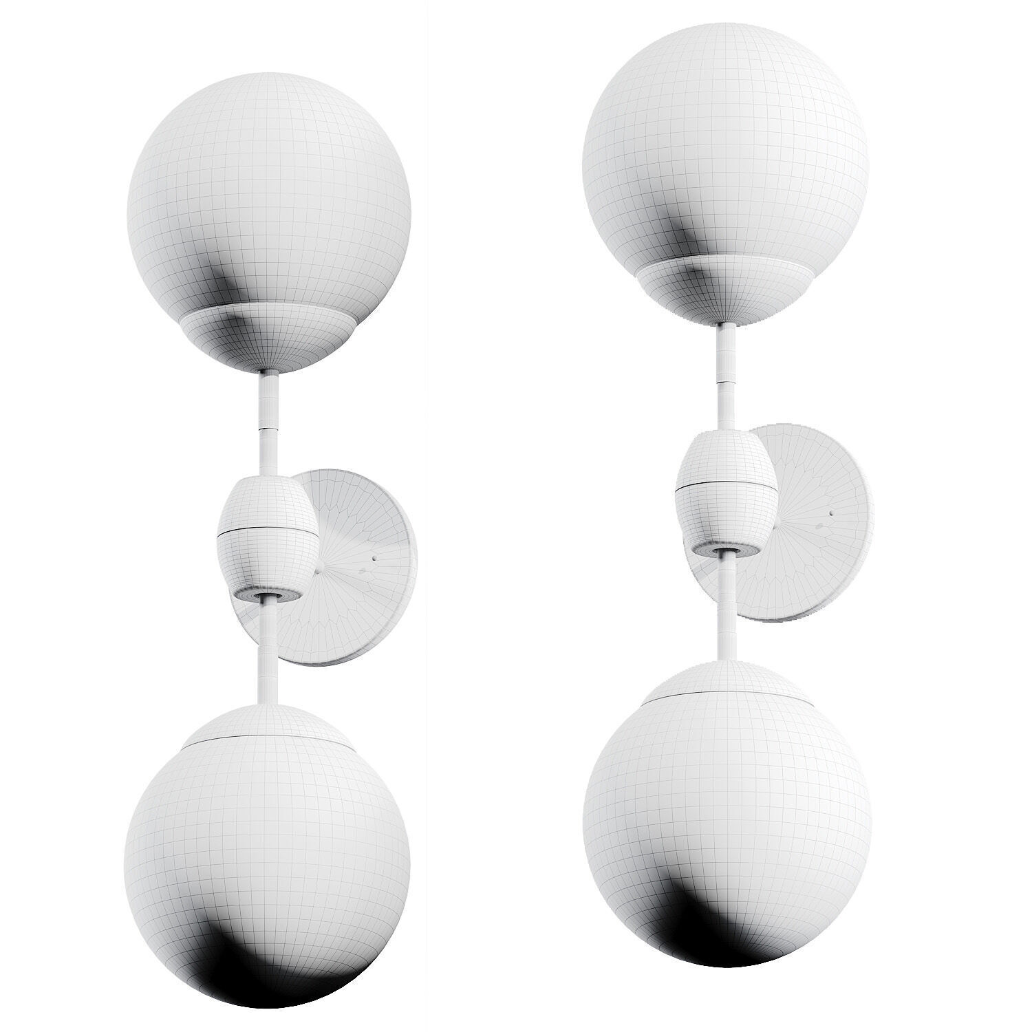 Roll  Hill Modo Sconce 2 Globes Wall Lamp 3D model_3