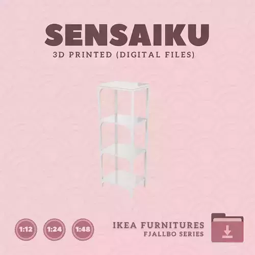 3 FJALLBO Shelf Unit for Miniature Dollhouse - IKEA - 3D Print 3D print model