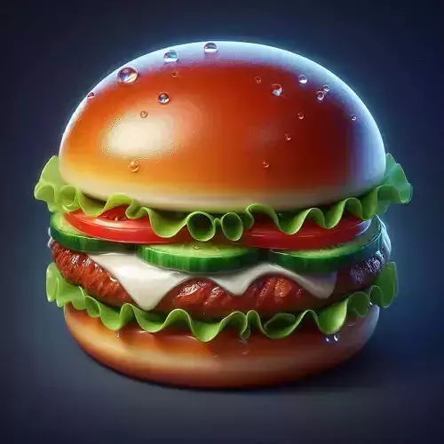 Gourmet Chicken Burger 3D Model  Realistic CGI Food Asset