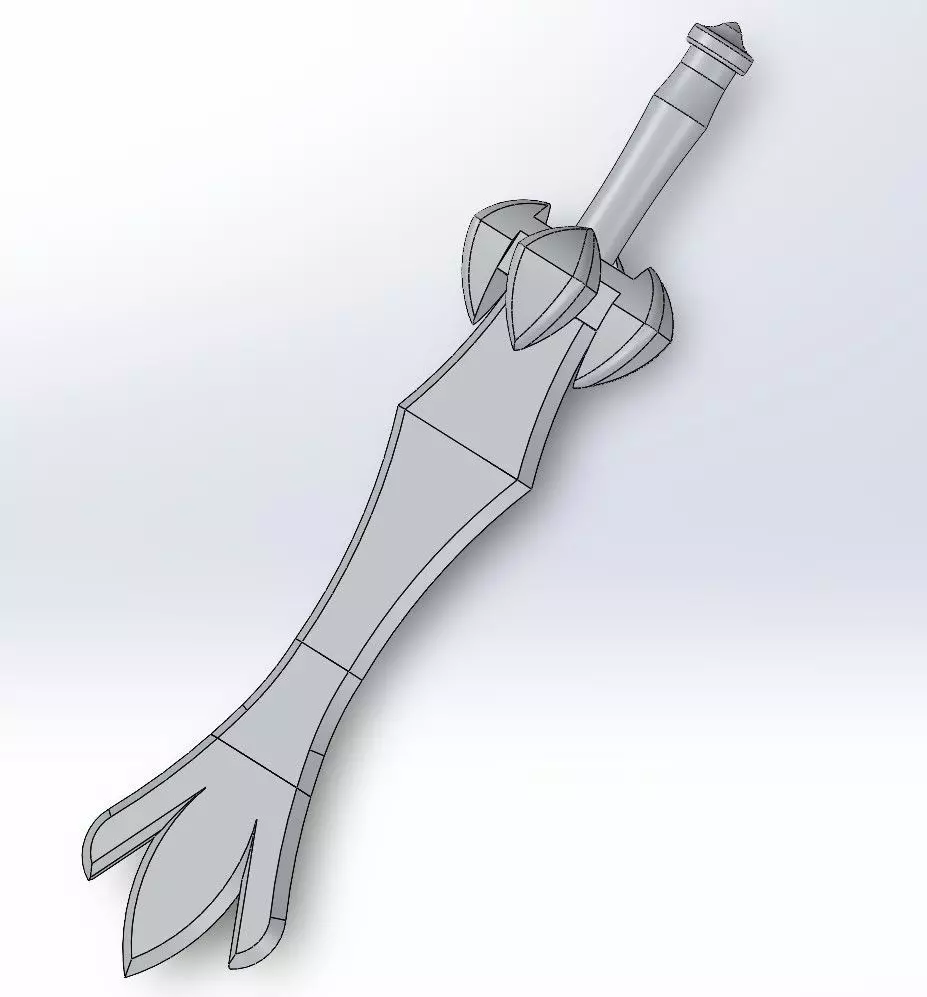 Flame sword 3D print model_0
