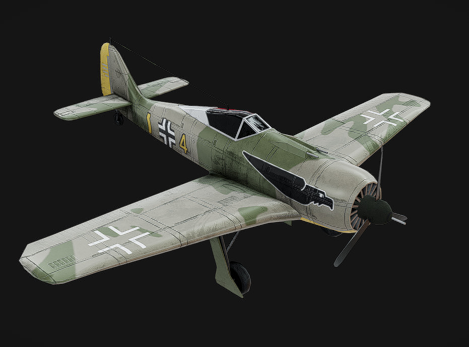 Focke-Wulf FW-190 Low-poly 3D model_2