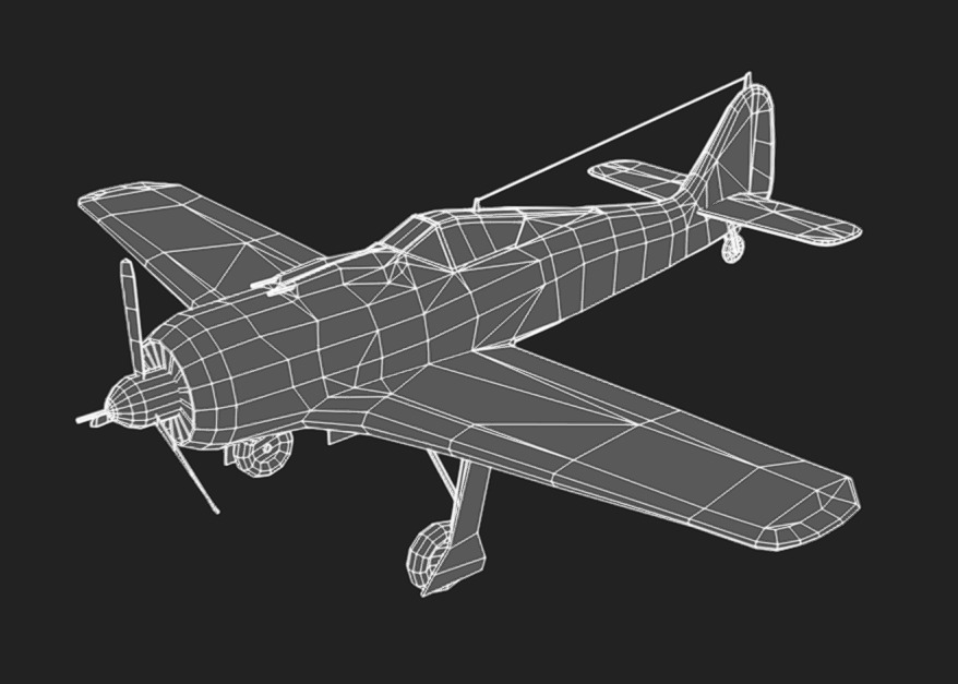 Focke-Wulf FW-190 Low-poly 3D model_11