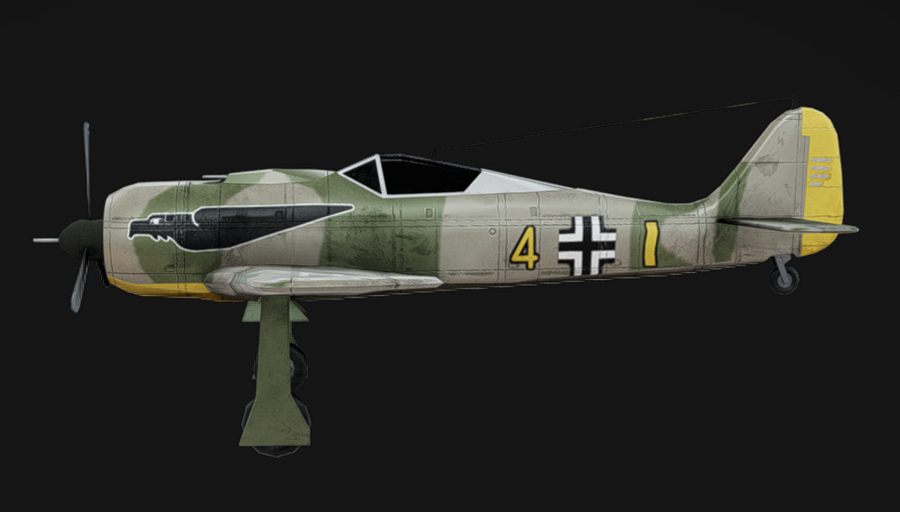 Focke-Wulf FW-190 Low-poly 3D model_6