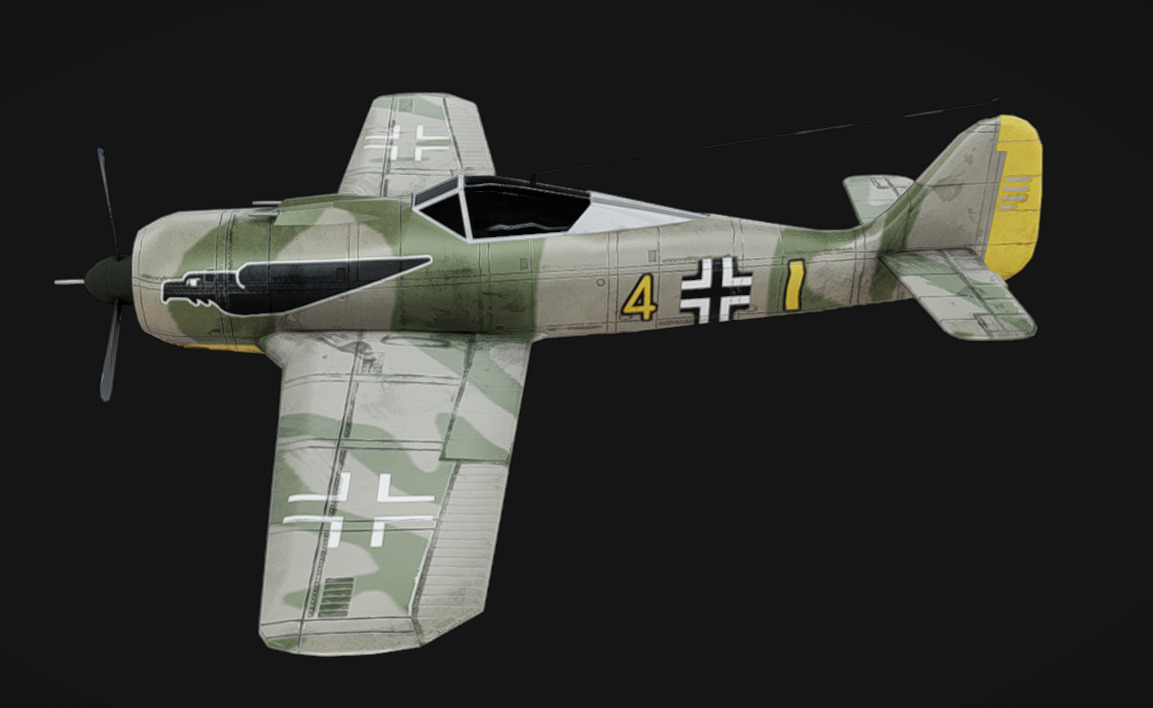Focke-Wulf FW-190 Low-poly 3D model_1