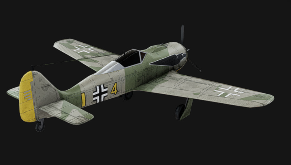 Focke-Wulf FW-190 Low-poly 3D model_4