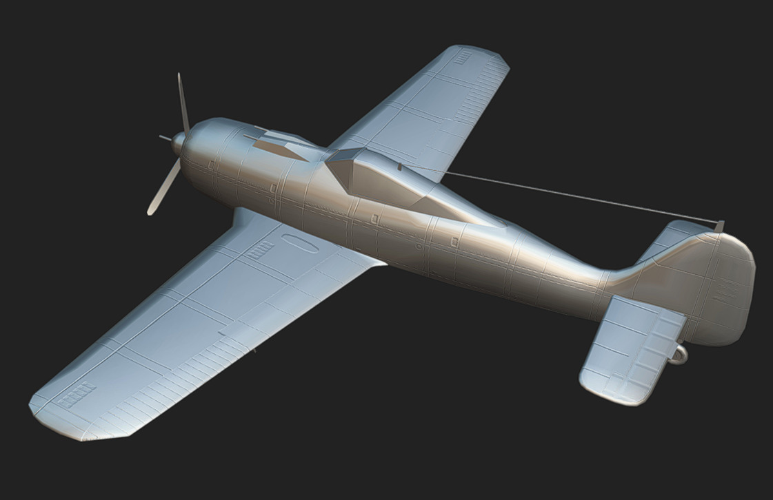 Focke-Wulf FW-190 Low-poly 3D model_10