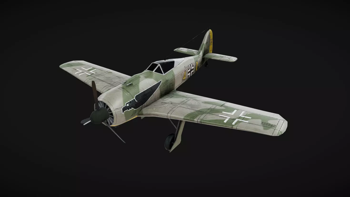 Focke-Wulf FW-190 Low-poly 3D model_0