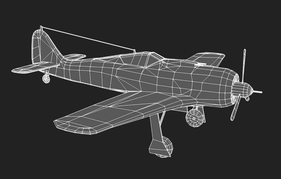 Focke-Wulf FW-190 Low-poly 3D model_12