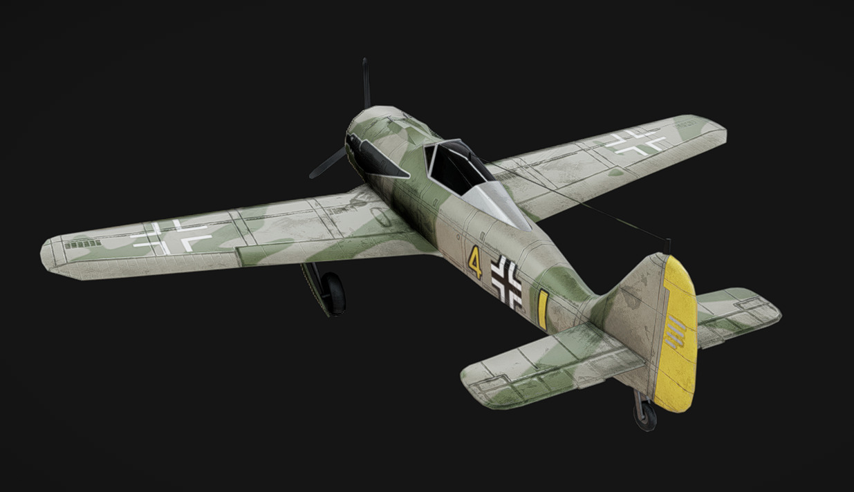 Focke-Wulf FW-190 Low-poly 3D model_5