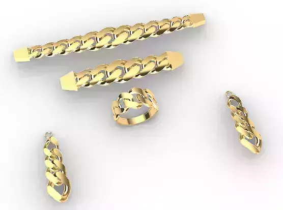 Luxury Jewelry Set 3D Bracelet Ring Earrings Necklace STL 3dm 3D print model Luxury Jewelry Set 3D Bracelet Ring Earrings Necklace STL 3dm 3D print model