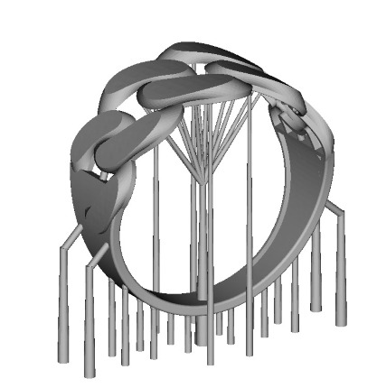 Luxury Jewelry Set 3D Bracelet Ring Earrings Necklace STL 3dm 3D print model_11