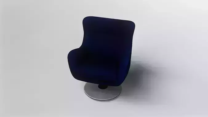 Modern Blue Velvet Swivel Armchair