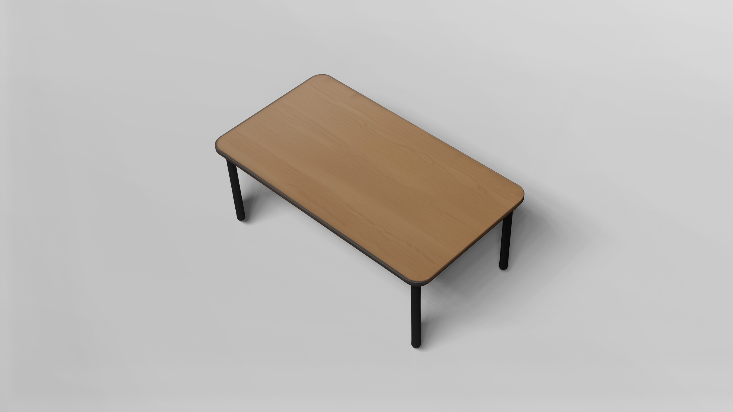Modern Minimalist Wooden Table 3D model_5