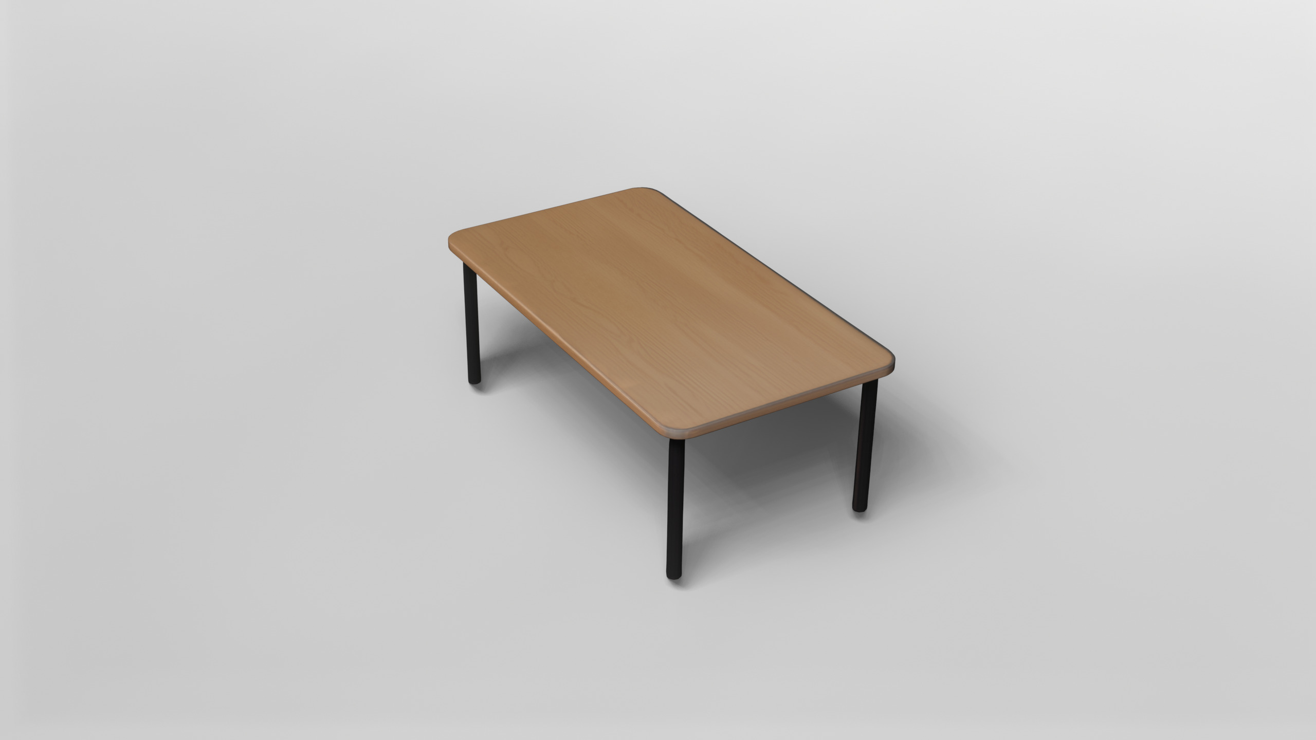 Modern Minimalist Wooden Table 3D model_3