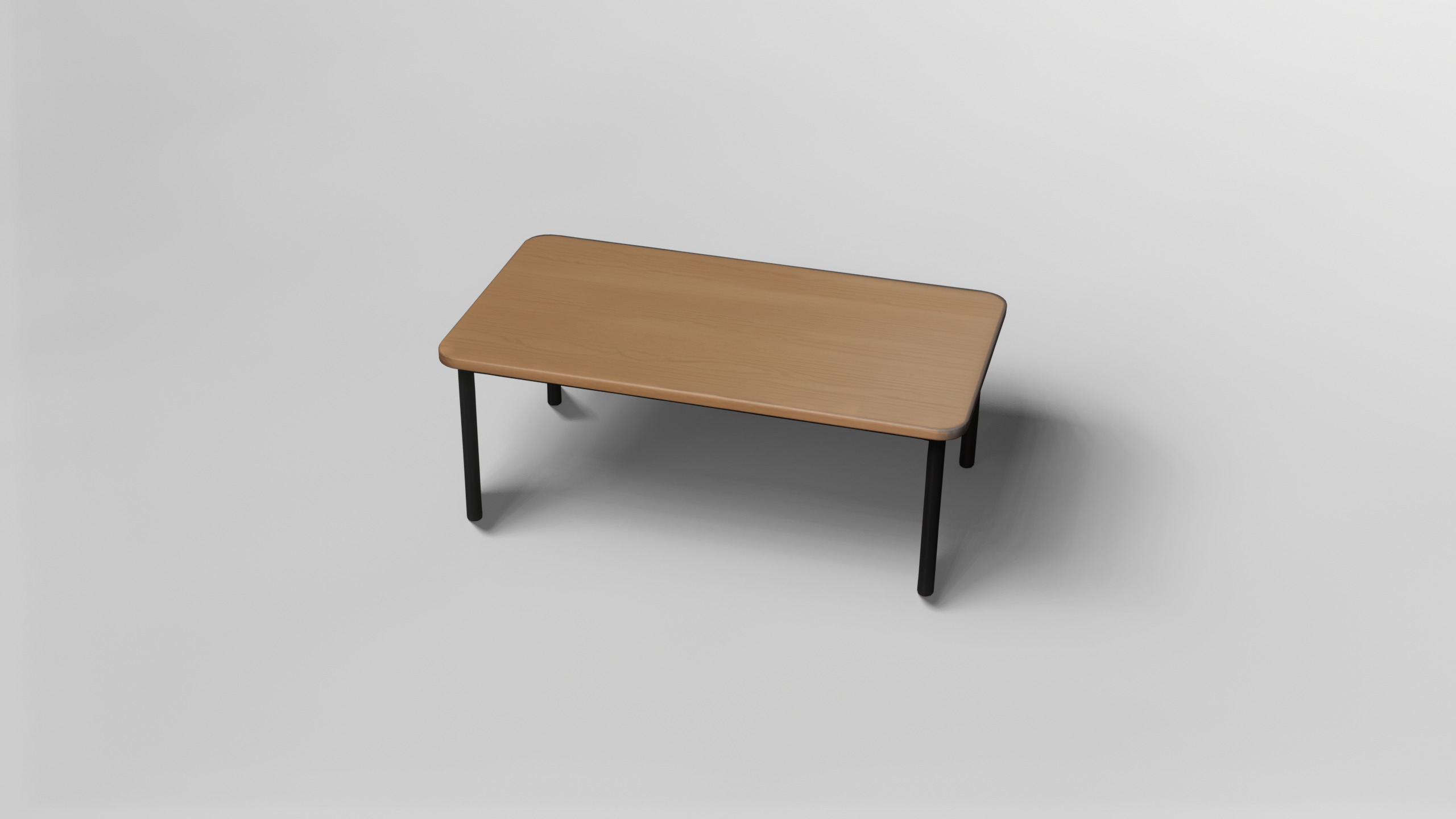Modern Minimalist Wooden Table 3D model_2