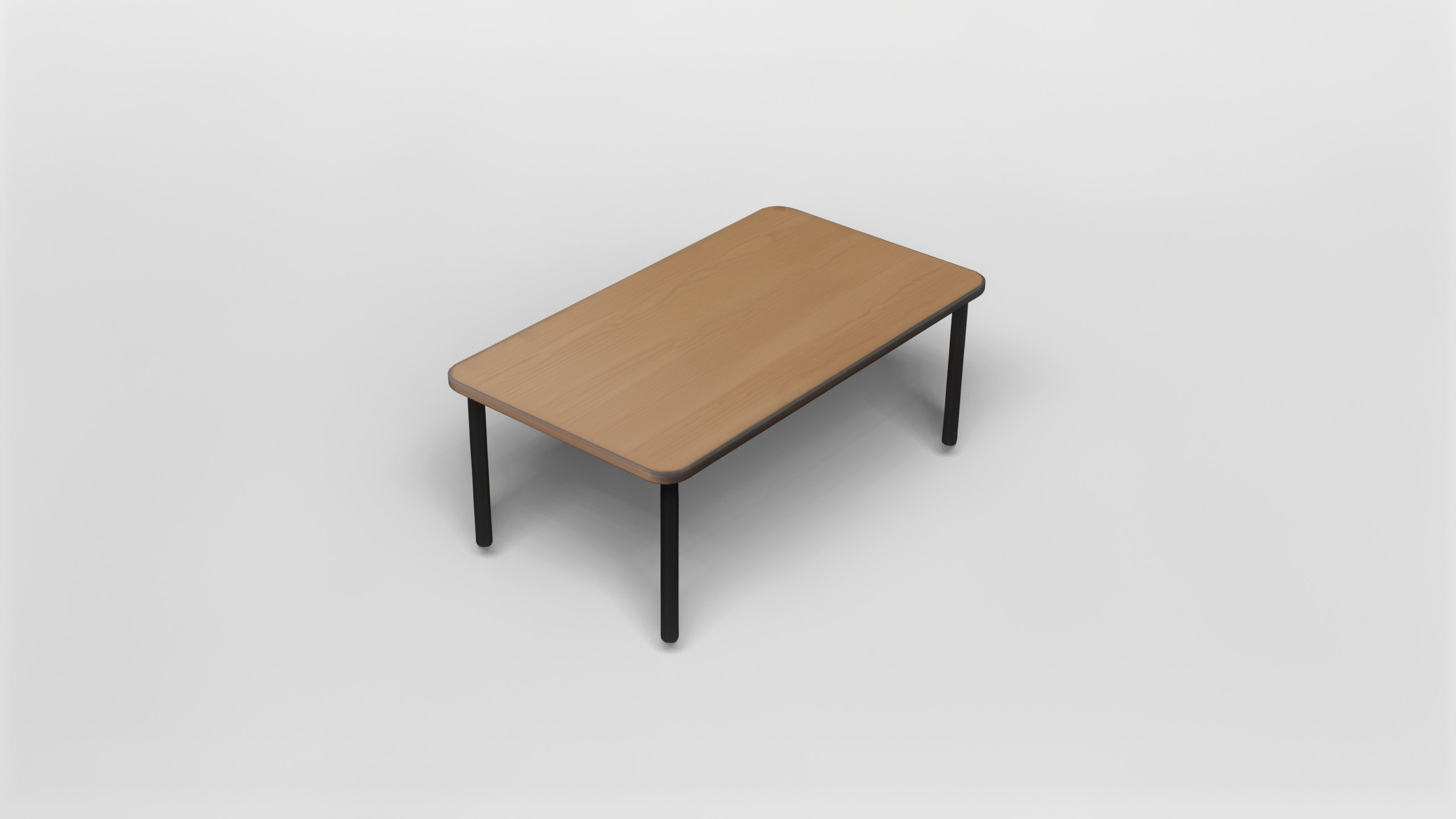 Modern Minimalist Wooden Table 3D model_4