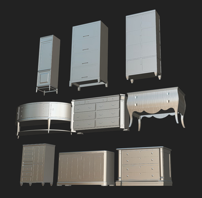 Furniture Pack 06 Low-poly 3D model_19