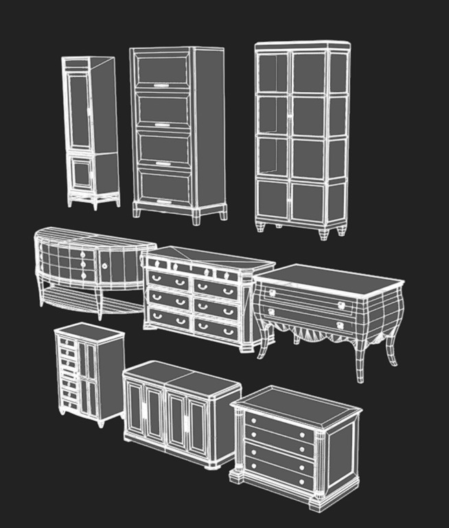 Furniture Pack 06 Low-poly 3D model_21