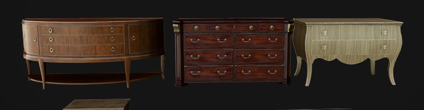 Furniture Pack 06 Low-poly 3D model_5