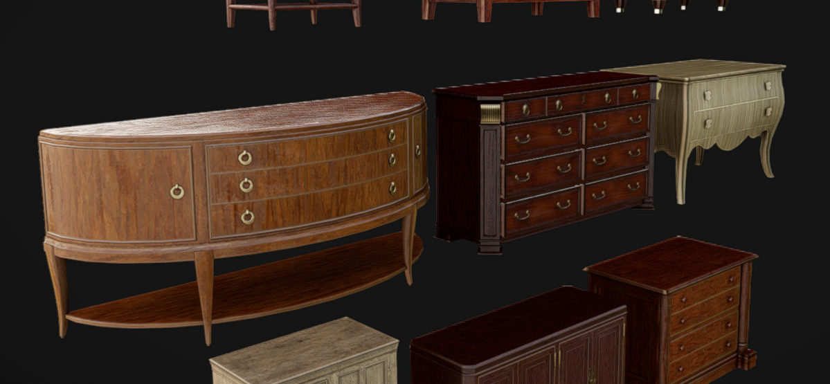 Furniture Pack 06 Low-poly 3D model_7