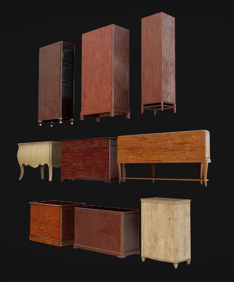 Furniture Pack 06 Low-poly 3D model_9