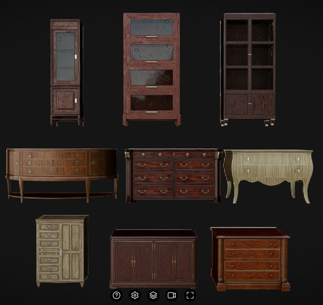 Furniture Pack 06 Low-poly 3D model_1