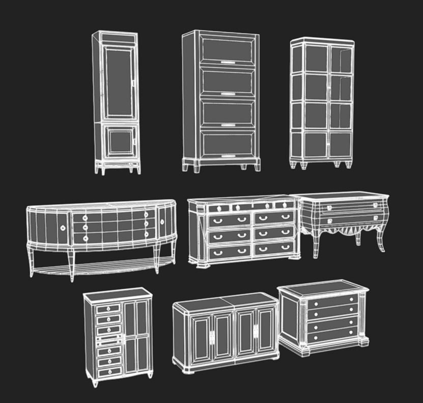 Furniture Pack 06 Low-poly 3D model_20