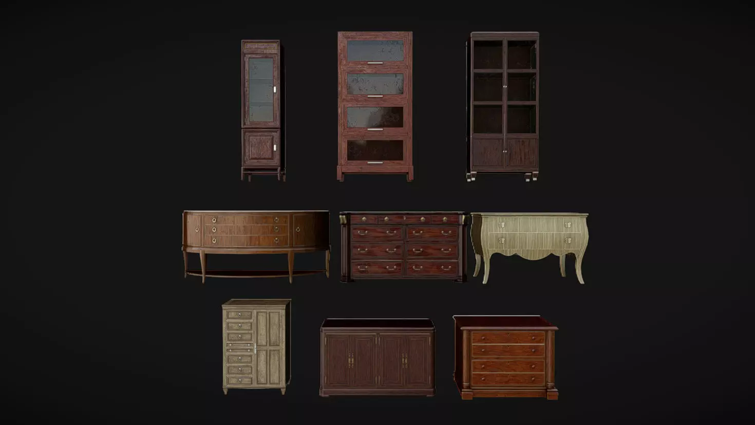 Furniture Pack 06 Low-poly 3D model_0