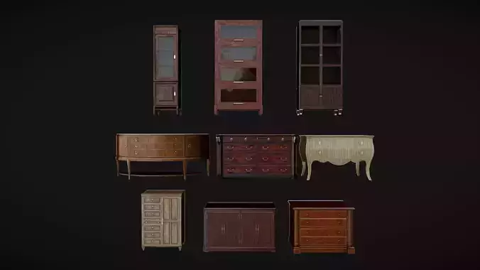 Furniture Pack 06 Low-poly 3D model