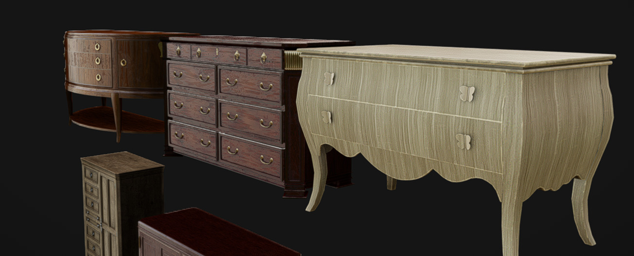 Furniture Pack 06 Low-poly 3D model_6