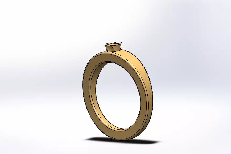 Gold ring for women 3D model_0